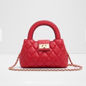 NWT Aldo Faux Leather Red Quilted Handbag